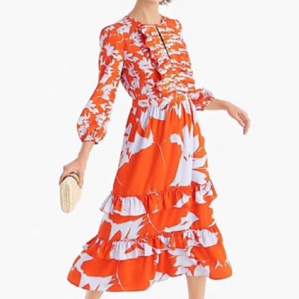 New with tags, JCrew midi dress, beautiful and fun print!!